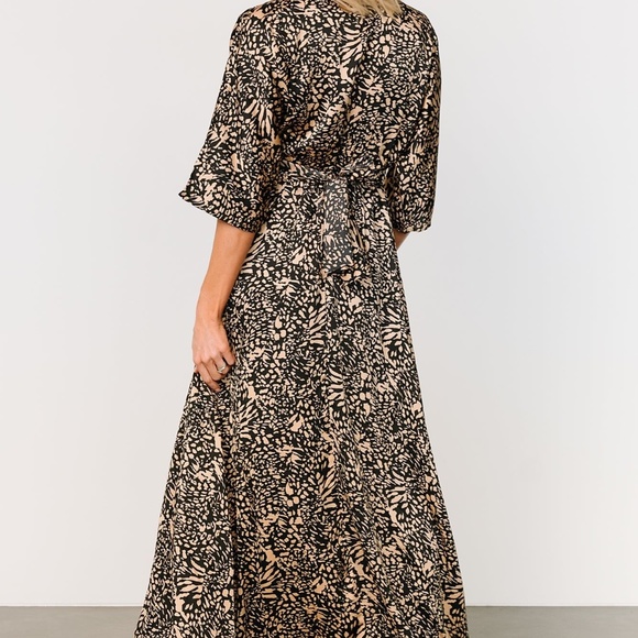 Baltic Born Morlana Maxi Dress | Black + Tan Print Size MM - Picture 4 of 5